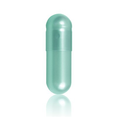 0# Cápsulas de gelatina azul claro perla